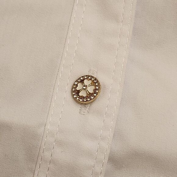 🔸️NWT Zac & Rachel White Buttoned Adjustable Long Sleeve Top Large - Picture 10 of 13